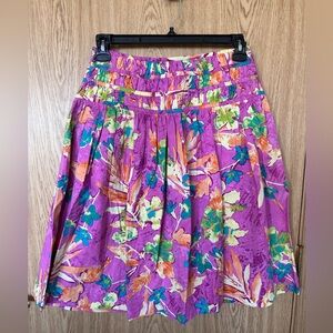New Jones Wear Jeans Pink Floral Cotton Flare Mid Skirt Women’s 4